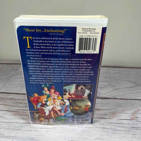 Walt Disney Masterpiece Collection Cinderella Movie VHS #5265 'RARE' - Picture 2 of 3